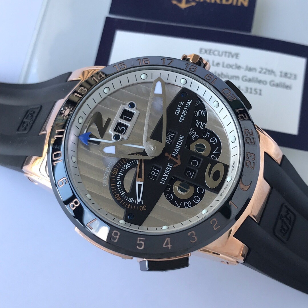 Top-grade watches 08119 Ulysse Nardin El Toro / Black Toro Executive El Toro GMT Perpetual Limited Edition 18K Rose Gold 43
