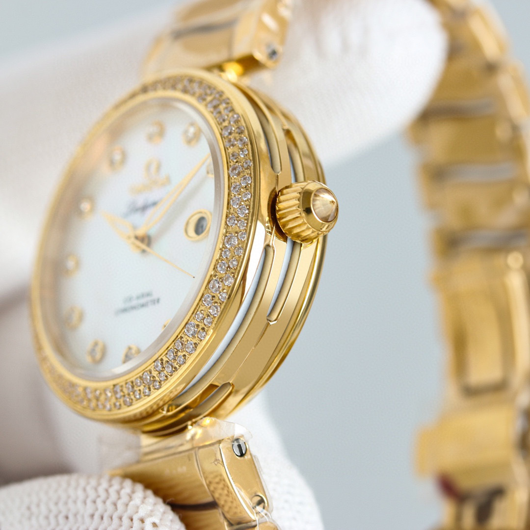 Omega De Ville Ladymatic Rose Gold Black Dial 34mm 425.60.34.20.51.001