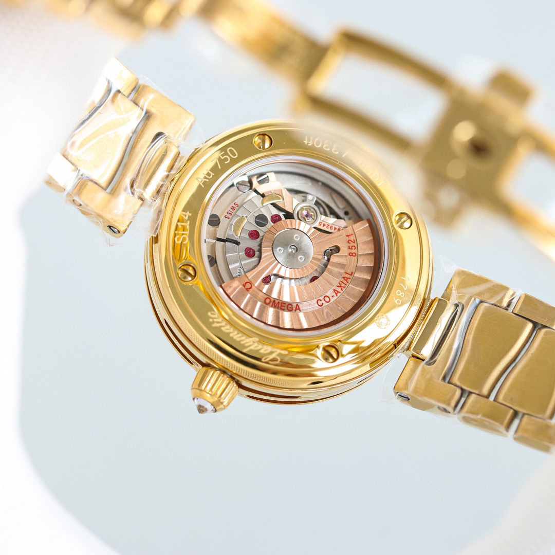 Omega De Ville Ladymatic Rose Gold Black Dial 34mm 425.60.34.20.51.001