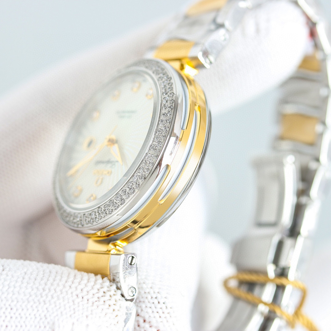 Omega De Ville Ladymatic Blue MOP Diamond Dial Ladies Watch 425.35.34.20.57.002