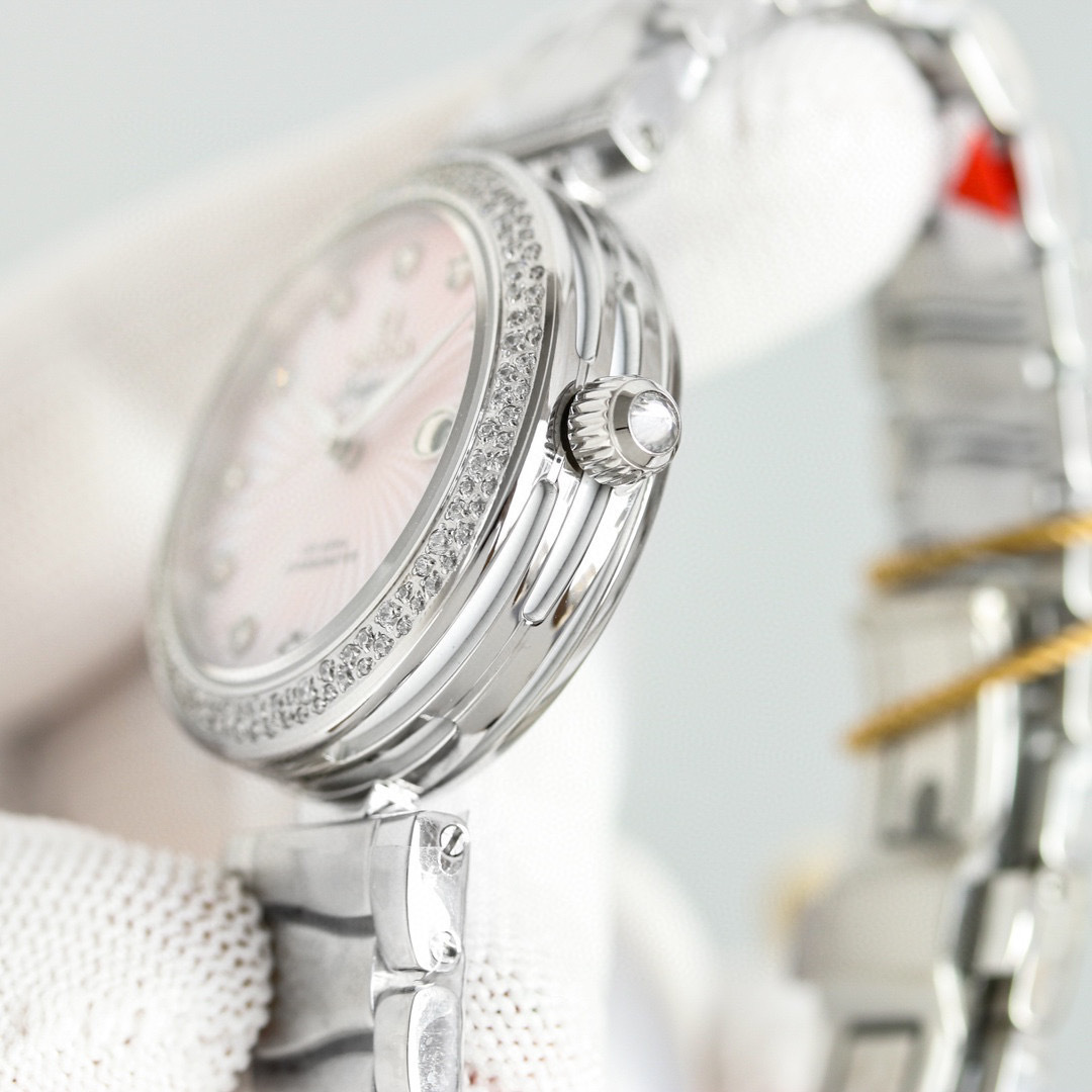 Omega Deville Ladymatic Co-Axial Chronometer Stainless Steel Black Face Watch