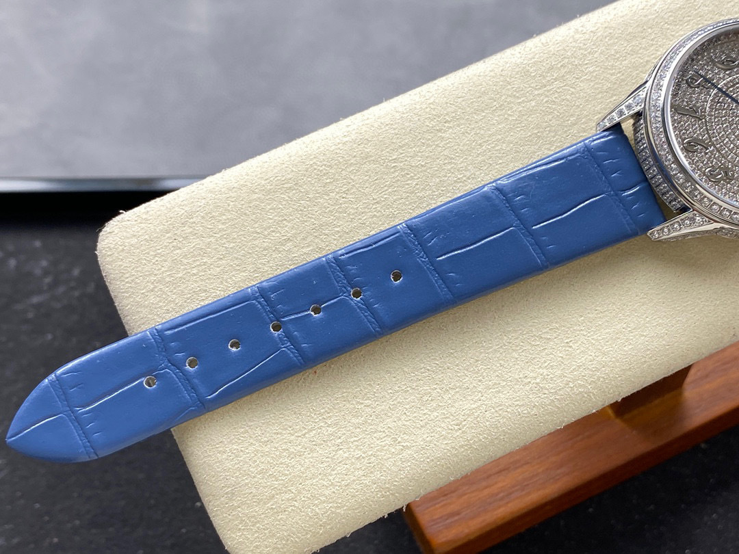 Top-notch watch 00409 Vacheron Constantin Egerie Moon Phase 37mm White Gold Diamond Paved Dial 8006F/000G-B499 - BRAND NEW