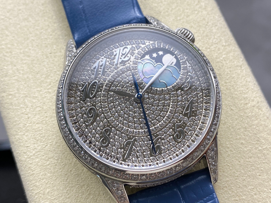 Vacheron Constantin Egerie Moon Phase 37mm White Gold Diamond Paved Dial 8006F/000G-B499 – BRAND NEW Vacheron Constantin Egerie Moon Phase 37mm White Gold Diamond Paved Dial 8006F/000G-B499 – BRAND NEW