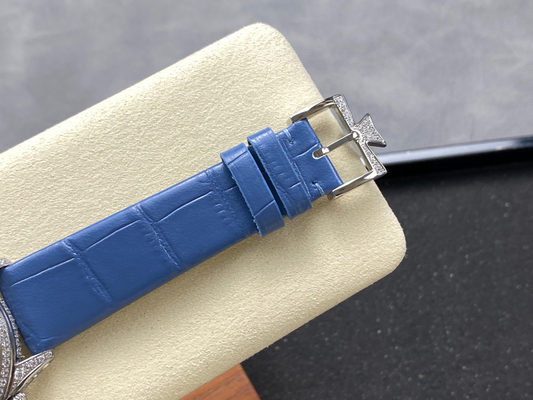 Top-notch watch 00409 Vacheron Constantin Egerie Moon Phase 37mm White Gold Diamond Paved Dial 8006F/000G-B499 - BRAND NEW