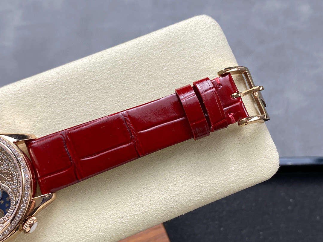 Top-notch watch 00419 Vacheron Constantin Egerie Moon Phase 37mm Pink Rose Gold Diamond Paved Dial 8006F/000R-B976 - BRAND NEW