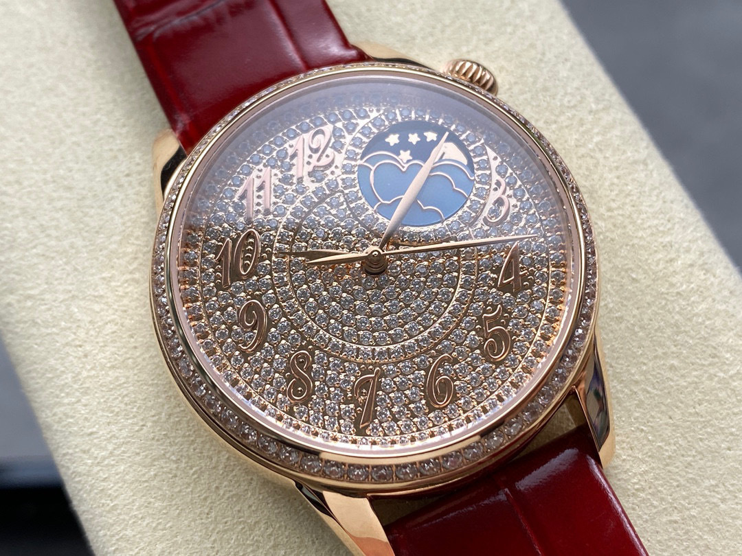 Vacheron Constantin Egerie Moon Phase 37mm Pink Rose Gold Diamond Paved Dial 8006F/000R-B976 – BRAND NEW Vacheron Constantin Egerie Moon Phase 37mm Pink Rose Gold Diamond Paved Dial 8006F/000R-B976 – BRAND NEW