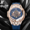 Hublot Big Bang Unico Sang Bleu II King Gold Blue Pavé