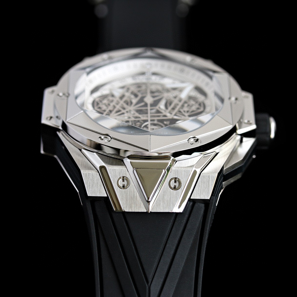 Hublot Sang Bleu Black Dial Watch 45mm eta7750 Automatic