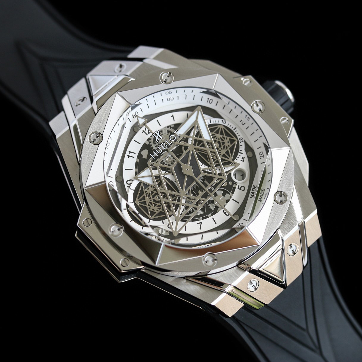 Hublot Sang Bleu Black Dial Watch 45mm eta7750 Automatic