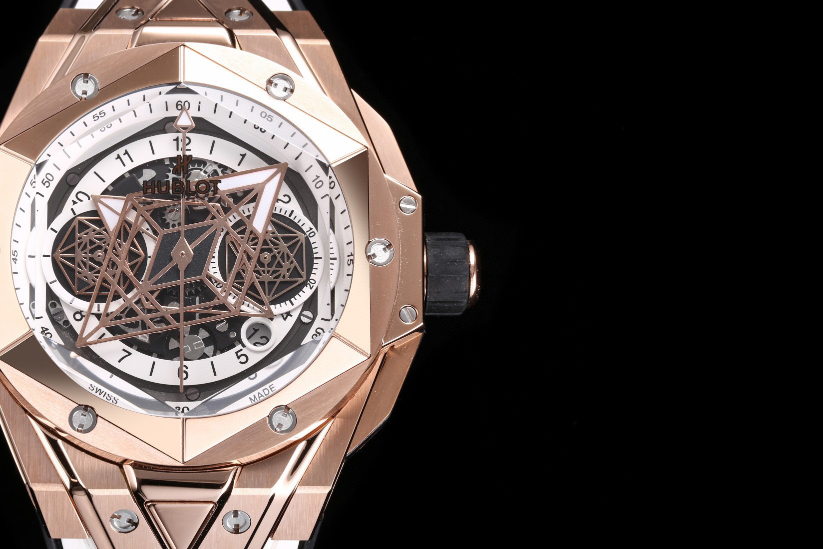 Hublot Big Bang Sang Bleu II King Gold White Watch 45mm Skeleton Dial NEW UNWORN