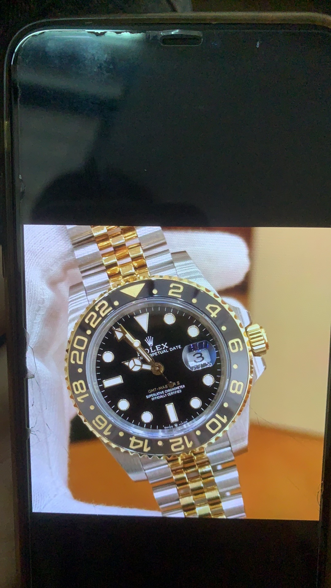 Top watch 00038 Rolex GMT-Master II 40mm, Black Dial, Jubilee Two-Tone 126713GRNR Mint