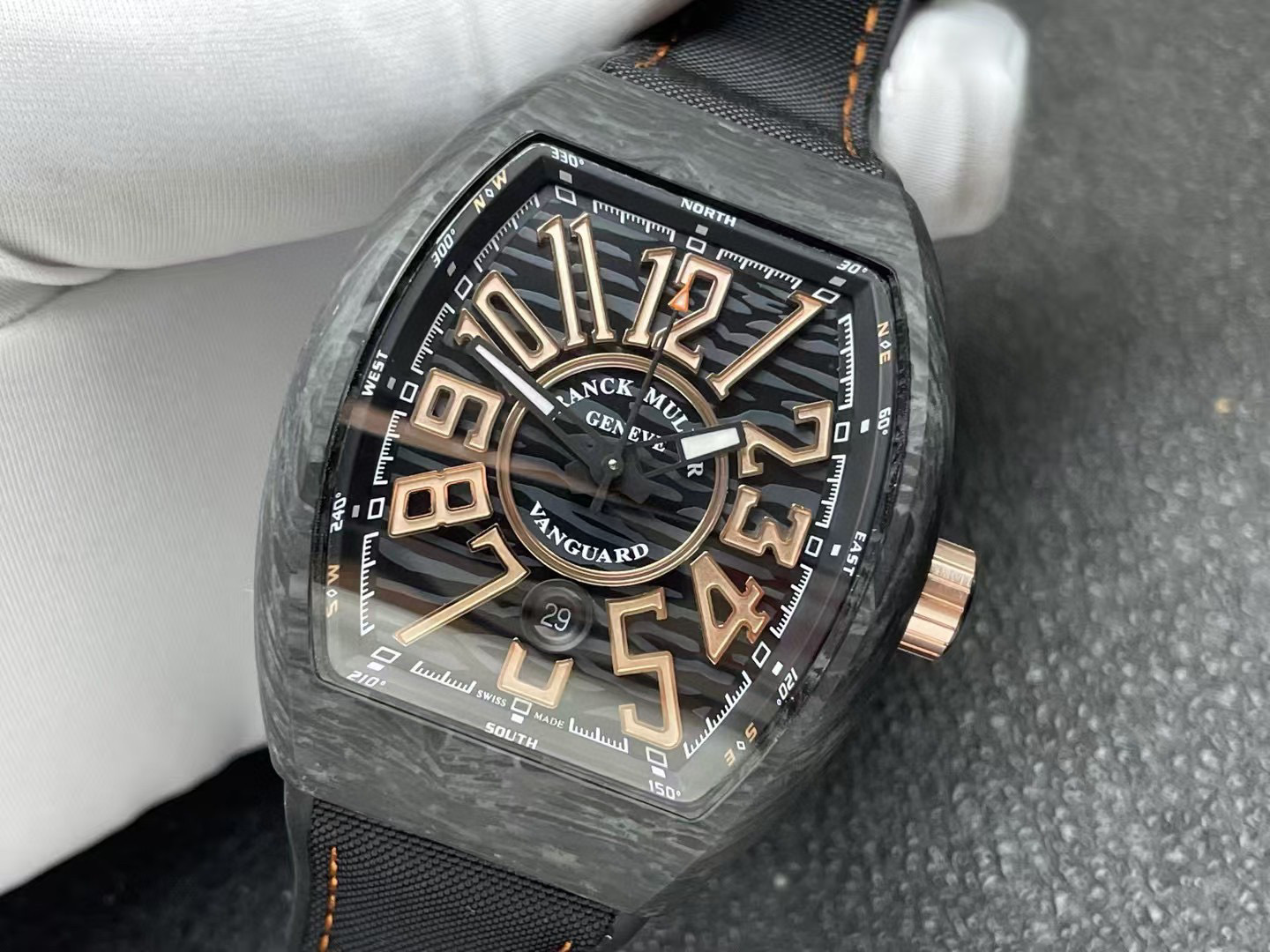 Franck Muller Vanguard Automatic Black Dial Mens Watch V45SCDTCARBONNR(CAR5N5N