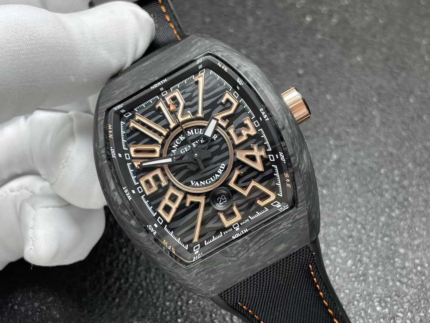 Franck Muller Vanguard Automatic Black Dial Mens Watch V45SCDTCARBONNR(CAR5N5N