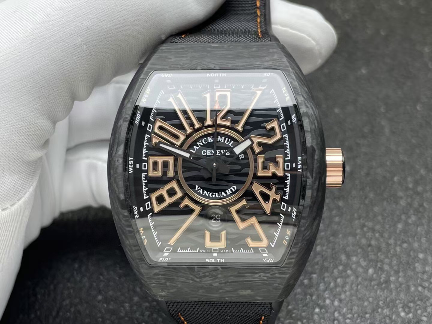 Franck Muller Vanguard Automatic Black Dial Mens Watch V45SCDTCARBONNR(CAR5N5N