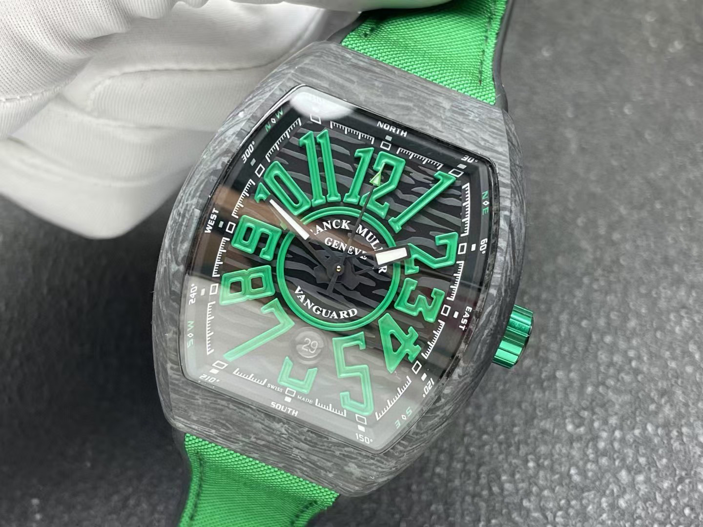 Franck Muller Vanguard Classic Carbon Black Dial Watch, 44mm x 53.7mm