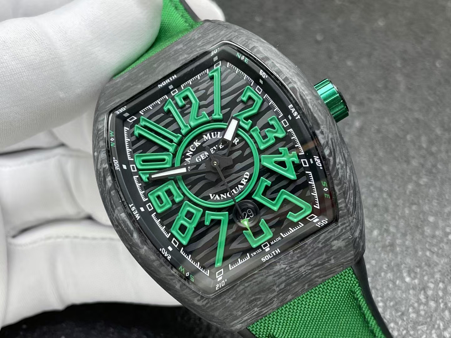 Franck Muller Vanguard Classic Carbon Black Dial Watch, 44mm x 53.7mm