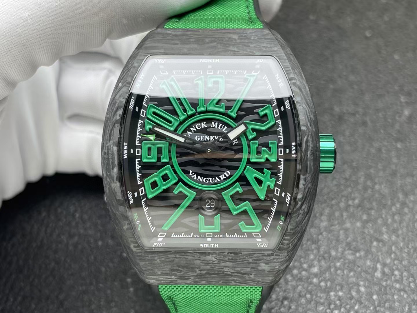 Franck Muller Vanguard Classic Carbon Black Dial Watch, 44mm x 53.7mm