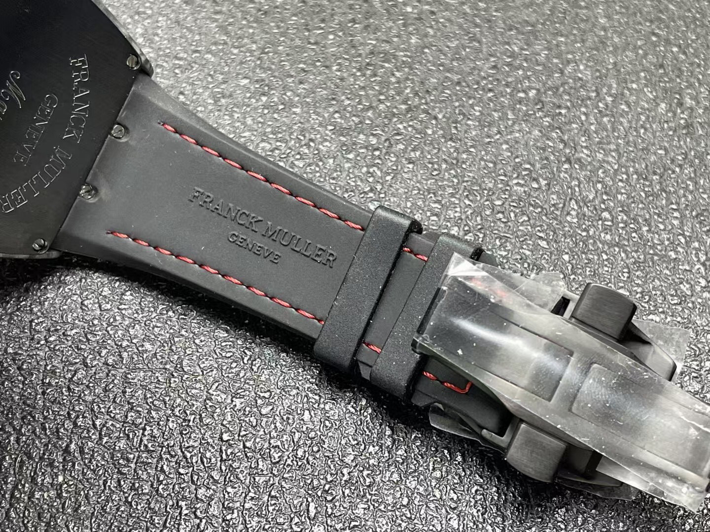 Franck Muller  Vanguard Black Titanium Red Markers Rubber Strap Men's Watch V 45 SC DT TT NR BR NR-RED