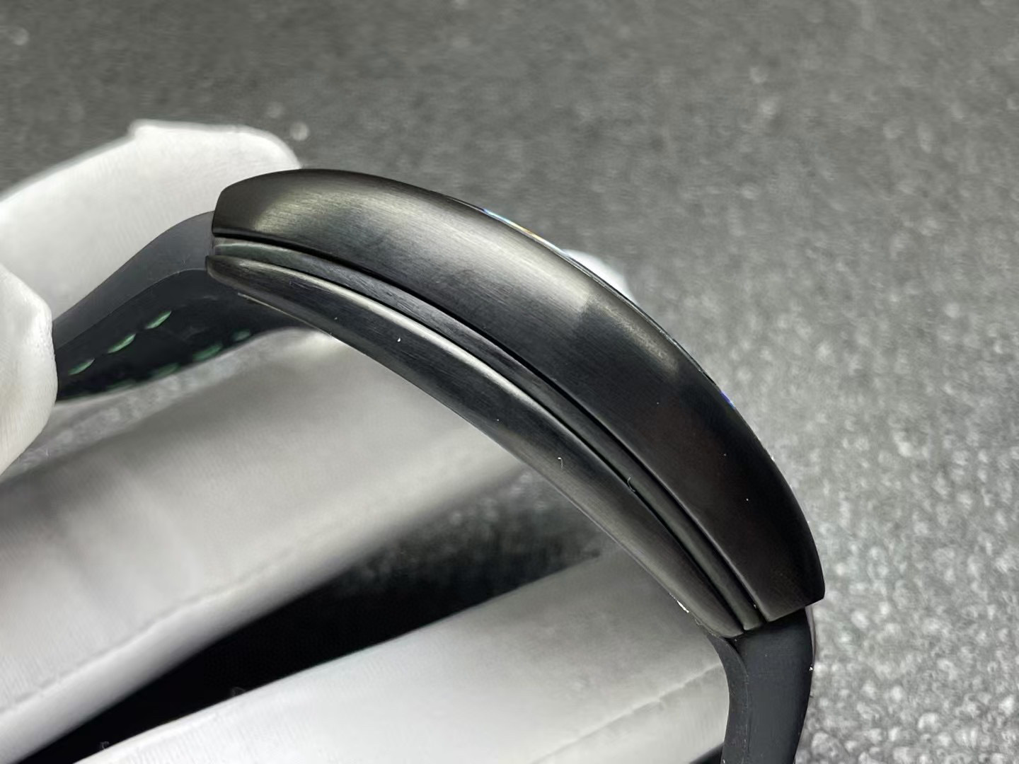 Franck Muller Vanguard Automatic 45mm in PVD Titanium on Black Leather Strap with Black Dial Green Accents 45SCBLKBLKGRN