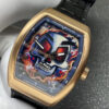 Franck Muller Vanguard Loes Van Delft V43 SC LVD Skull Limited Edition Watch plain gold border black strap