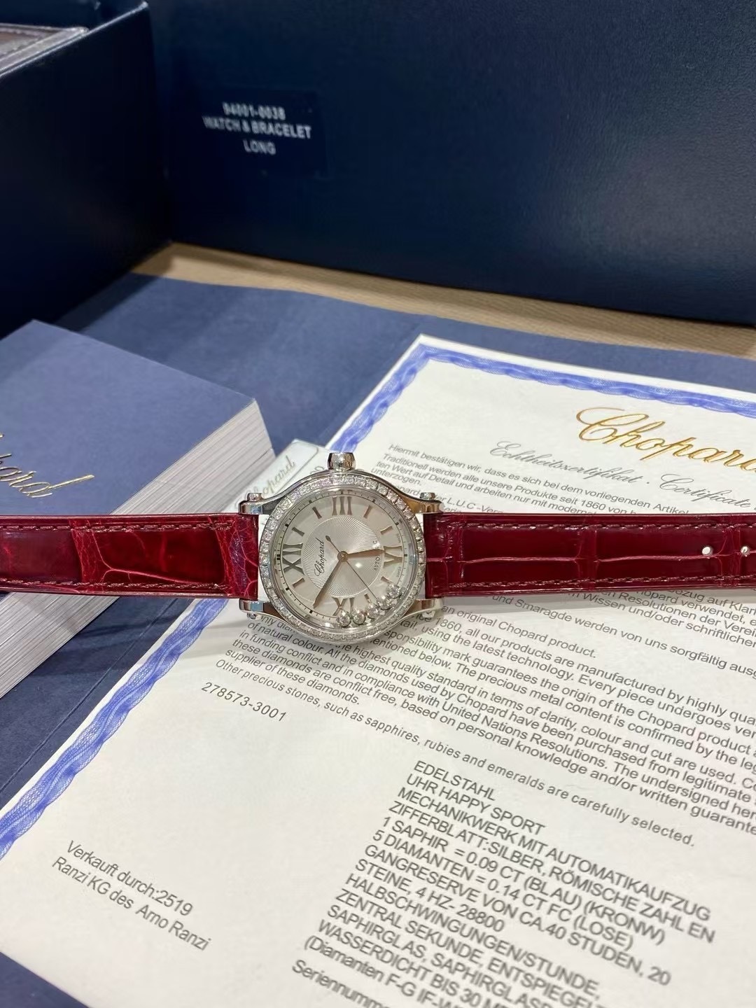 Chopard Happy Sport watch with diamond bezel 278608-3008