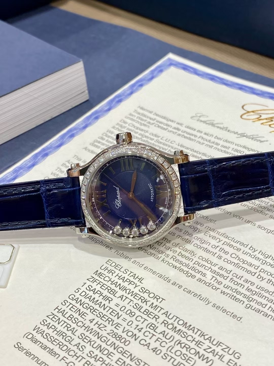 Chopard Happy Sport Blue Women's Watch - 278573-3008