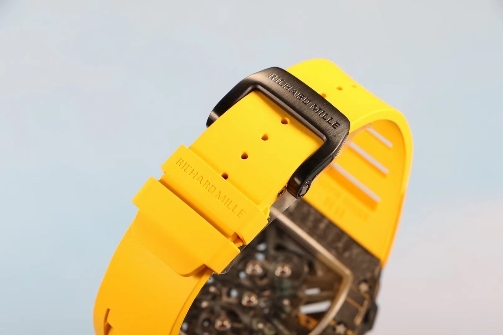 Top watch 00509 Richard Mille RM12-01 Tourbillon Replica Watch yellow rubber band