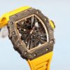 Top watch 00509 Richard Mille RM12-01 Tourbillon Replica Watch yellow rubber band