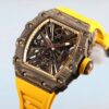 Top watch 00509 Richard Mille RM12-01 Tourbillon Replica Watch yellow rubber band