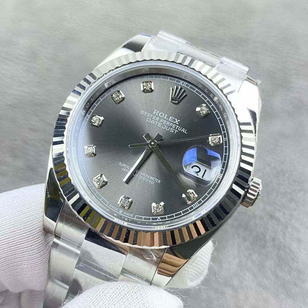 Top watch 00739 Rolex Datejust II 116334 Steel Rhodium Diamond Dial Automatic Watch Full Set
