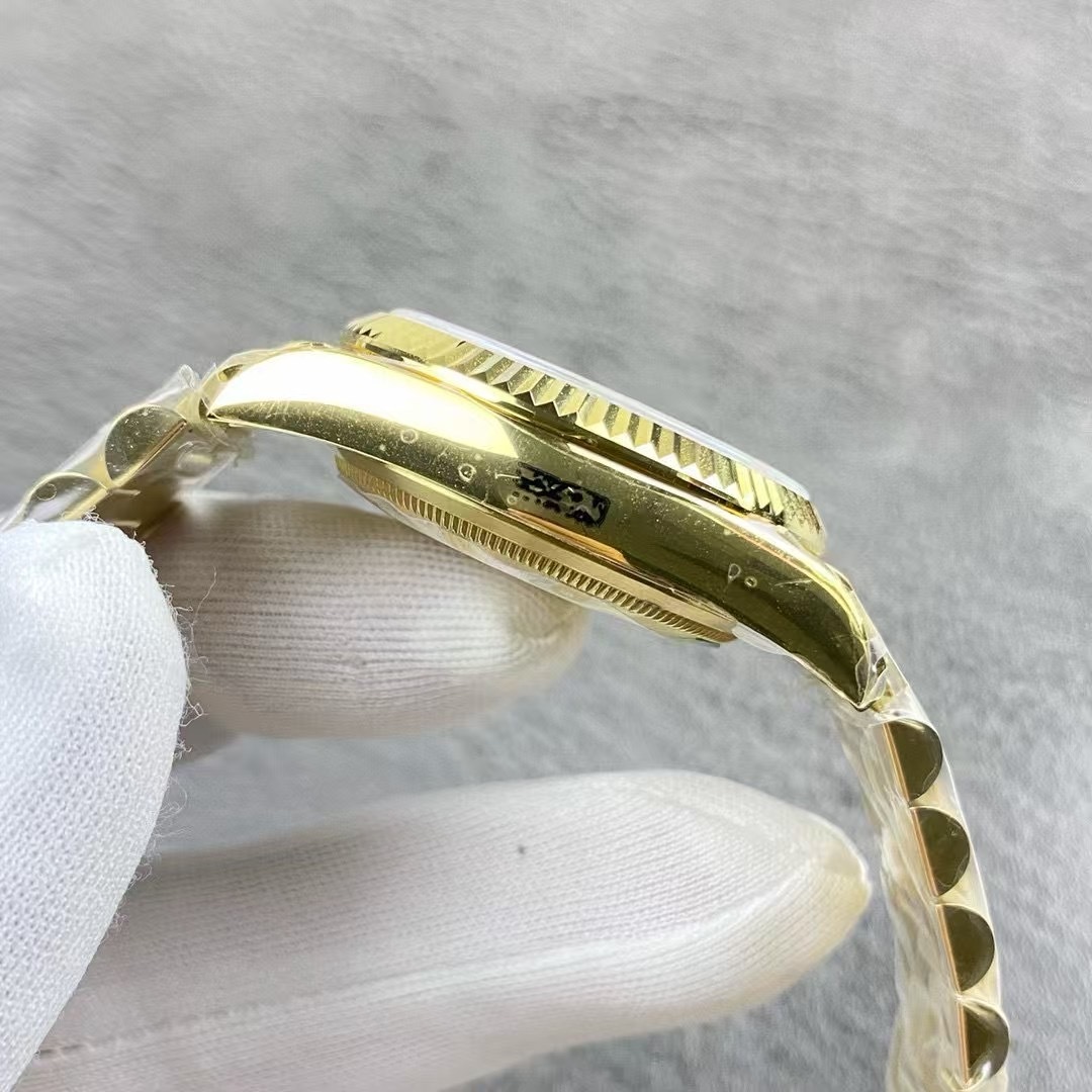 Rolex 18038 Day Date 36 Onyx Dial 1979 Vintage Factory Service Yellow Gold Black