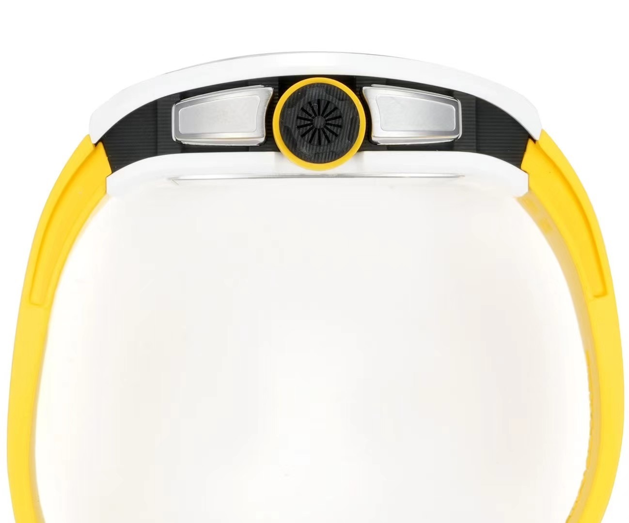 Top watch 00919 RICHARD MILLE RM61-01 REPLICA WATCH BLUE DIAL GOLD RUBBER STRAP ZF 43MM