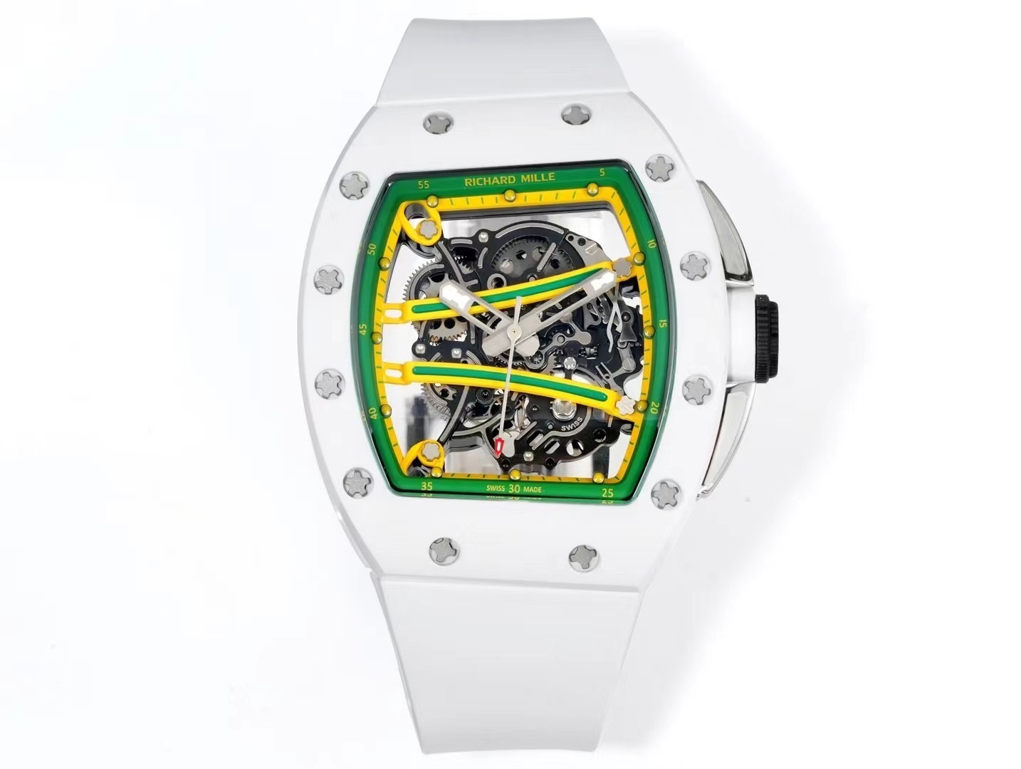 Richard Mille RM61-01 Yohan Blake White Ceramic Replica Watch Top Grade 43x50mm Richard Mille RM61-01 Yohan Blake White Ceramic Replica Watch Top Grade 43x50mm