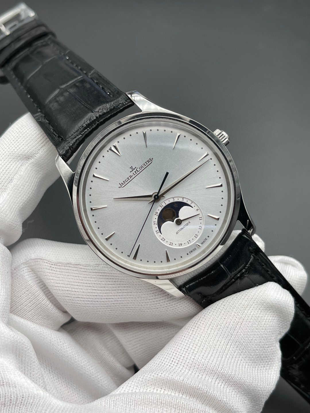JLC JAEGER LECOULTRE Master Ultra Thin Moon 39 Q1368420 Silver Dial - Pre Owned