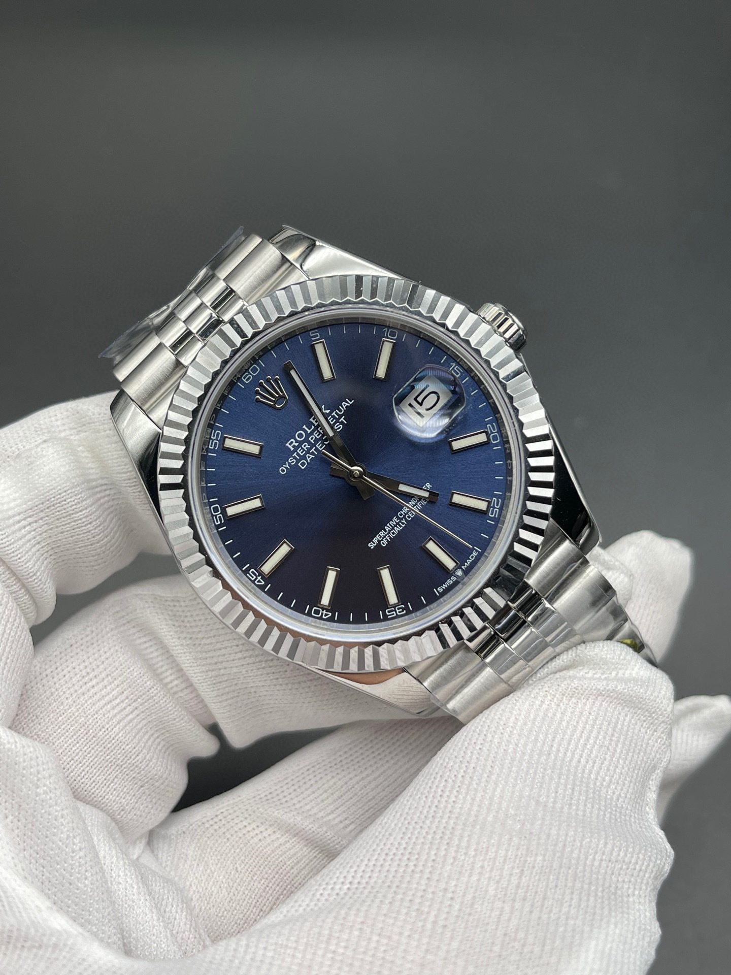 Rolex Datejust 41mm Blue Dial Watch Ref# 126334