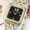 Cartier Panthere Small Model Quartz Diamond Black Dial silver white wire