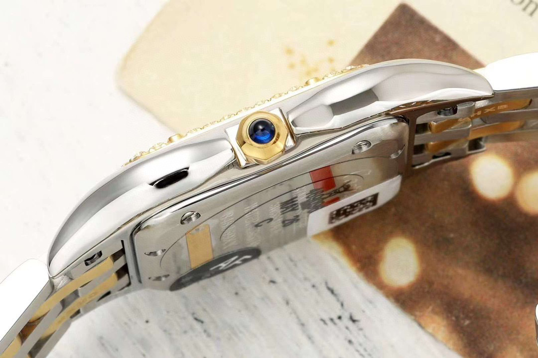 Cartier Panthere Small Model Quartz Diamond Black Dial silver white wire