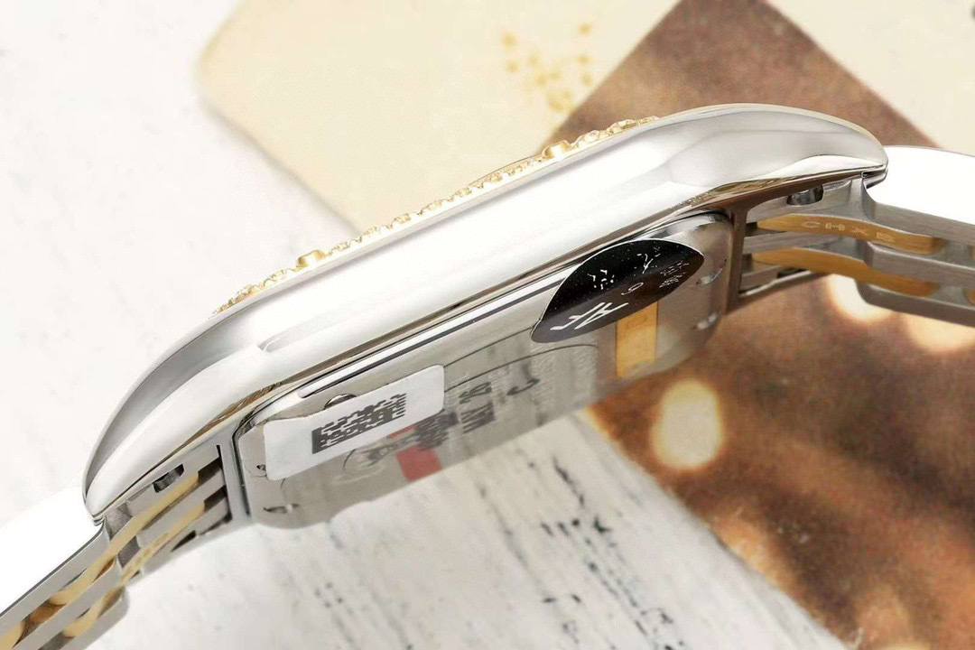 Cartier Panthere Small Model Quartz Diamond Black Dial silver white wire