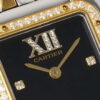 Cartier Panthere Small Model Quartz Diamond Black Dial silver white wire