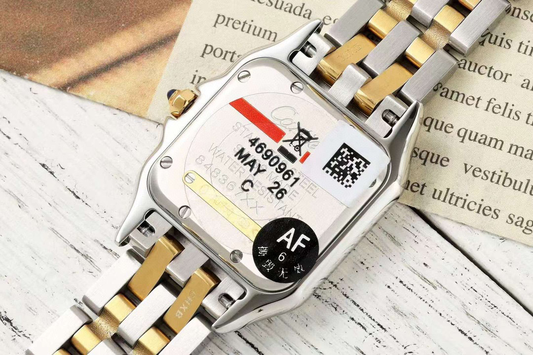 Cartier Panthere Small Model Quartz Diamond Black Dial silver white wire