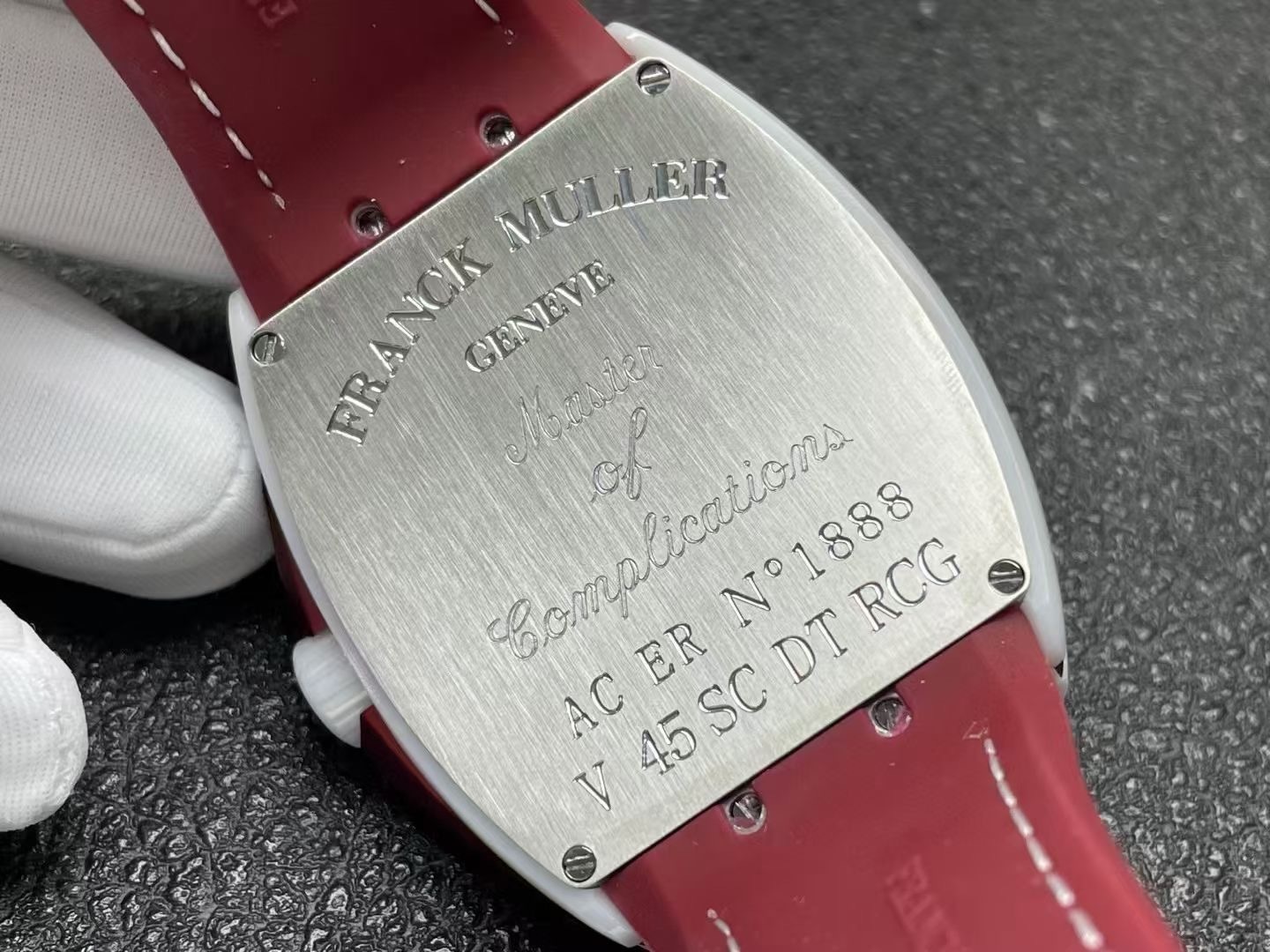 Franck Muller Vanguard Yachting Red Dial Watch, 42.5mm x 52.7mm