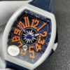 Franck Muller Vanguard V45 White Ceramic Blue Dial Orange
