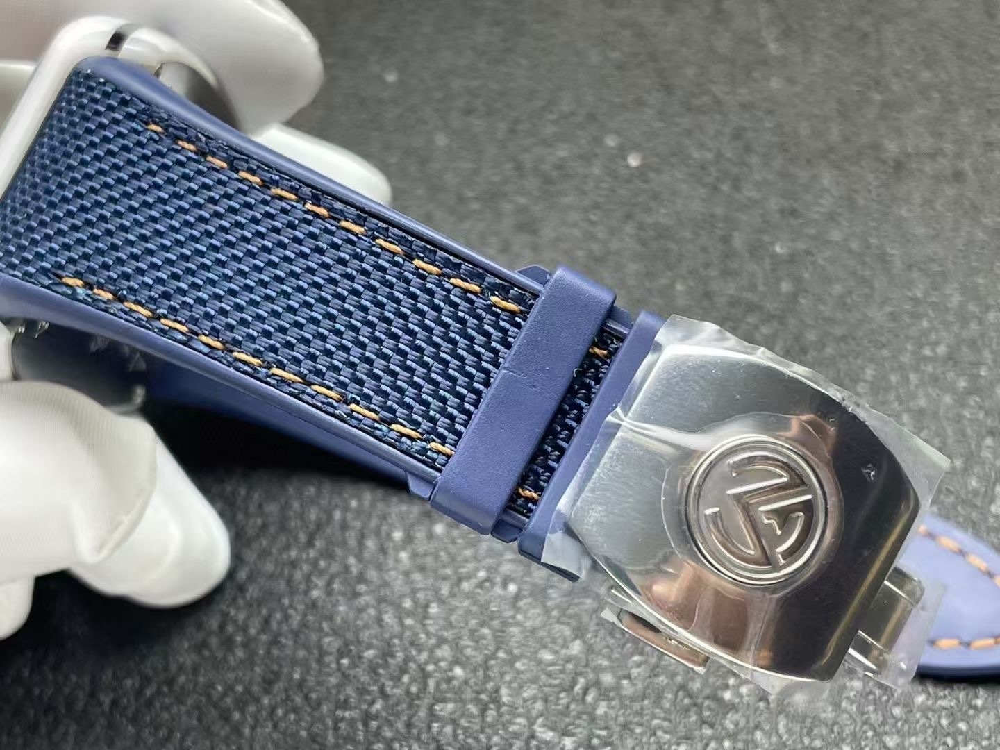 Franck Muller Vanguard V45 White Ceramic Blue Dial Orange