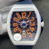 Franck Muller Vanguard V45 White Ceramic Blue Dial Orange