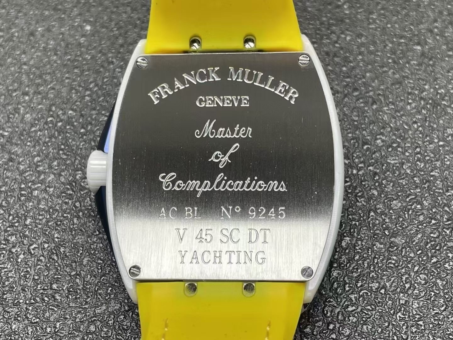 Franck Muller Vanguard V45 White Ceramic Case Yellow
