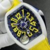 Franck Muller Vanguard V45 White Ceramic Case Yellow