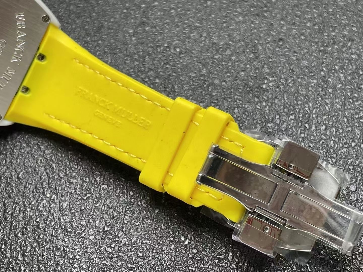 Franck Muller Vanguard V45 White Ceramic Case Yellow