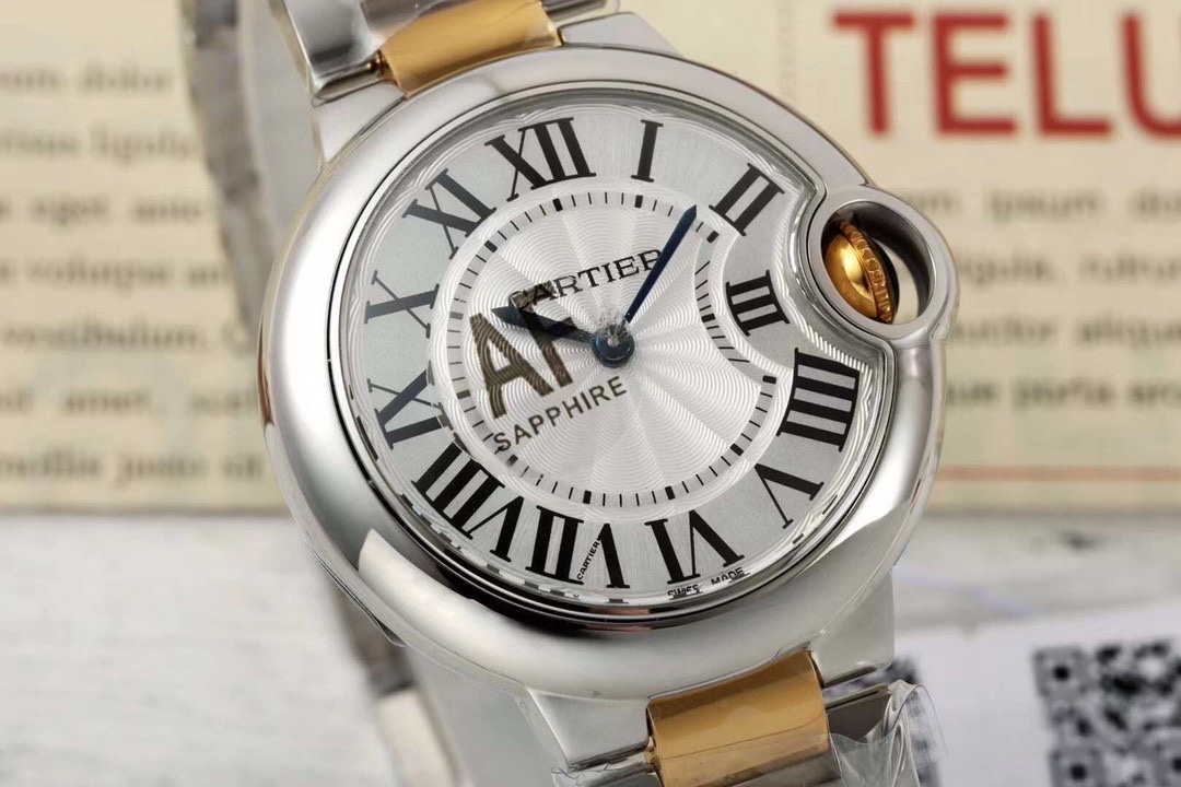 Cartier Ballon Bleu De Cartier Watch, 33mm, Mechanical Movement With Automatic Winding, Yellow Gold, Steel W2BB0029