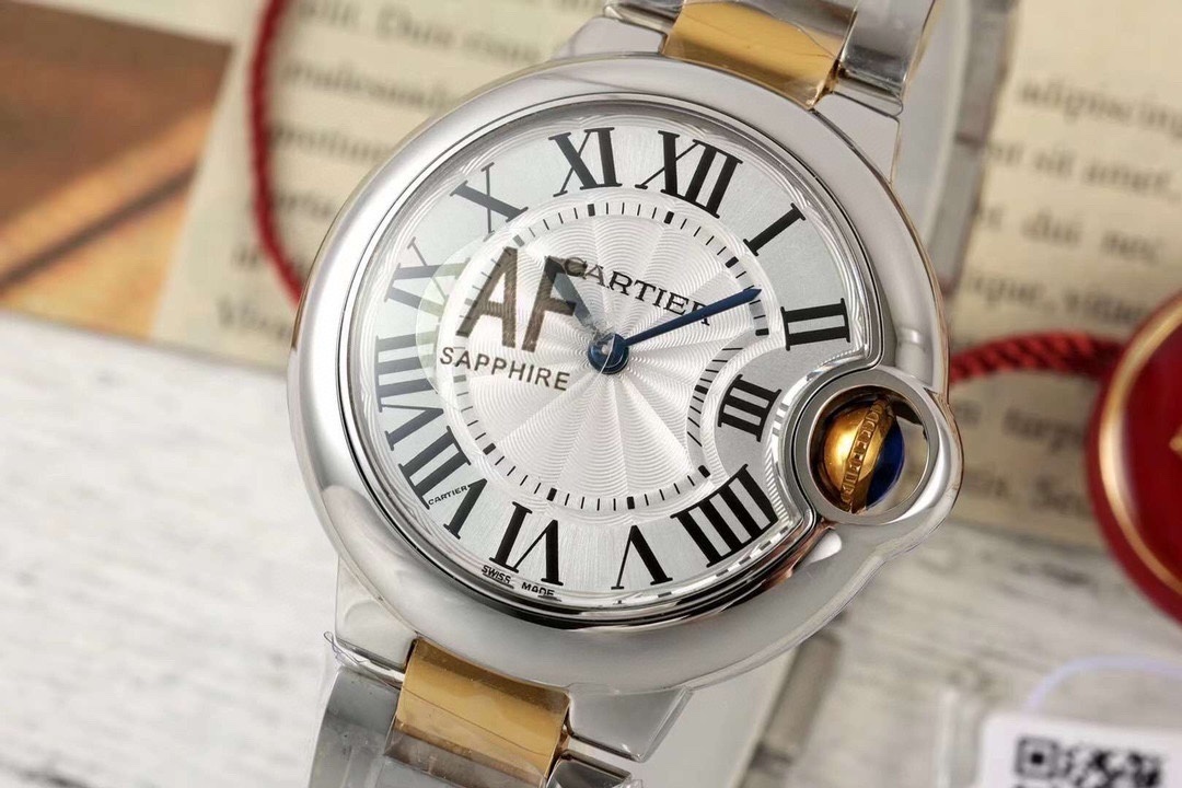 Cartier Ballon Bleu De Cartier Watch, 33mm, Mechanical Movement With Automatic Winding, Yellow Gold, Steel W2BB0029