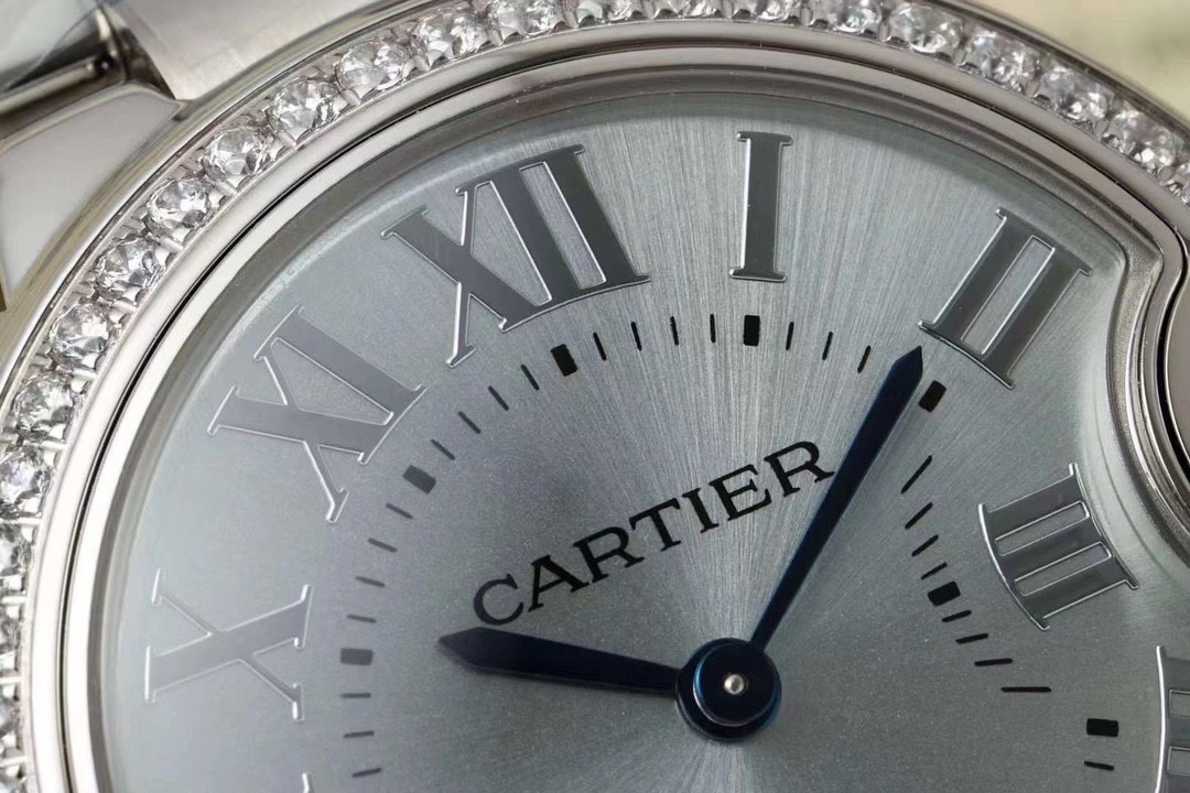 Cartier W4BB0016 Ballon Bleu Silver Flinque Sunray Dial Ladies Watch